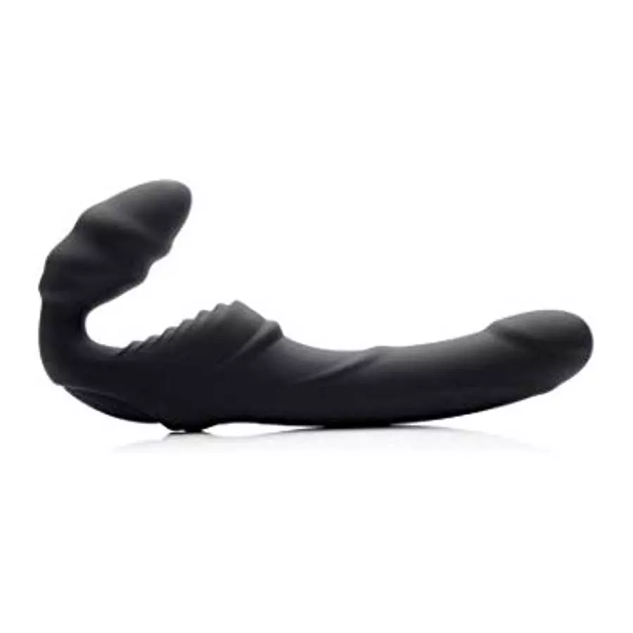 Strap U Slim Rider Ribbed Vibrating Silicone Strapless Strap On Strap U Slim Rider Ribbed Vibrating Silicone Strapless Strap On
