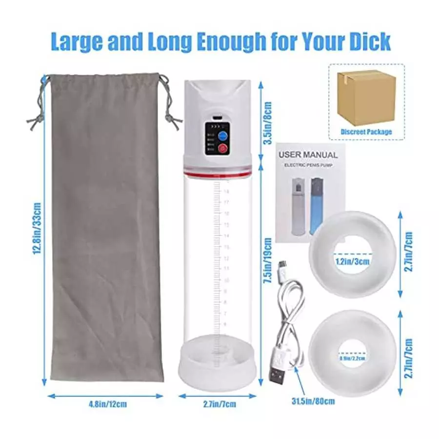 Penis Vacuum Pumps for Men Electric Penis Pump Updated Auto Suck and Release, Rechargeable Erection Pump Device for Dick Male Pe