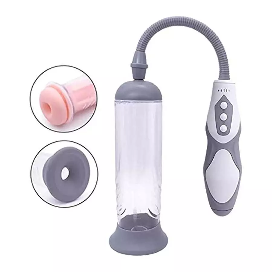 Electric Vacuum Penis Pump with Pocket Pussy, Rechargeable Erection Pump Device, Automatic Male Masturbator Penis Pumps for Men