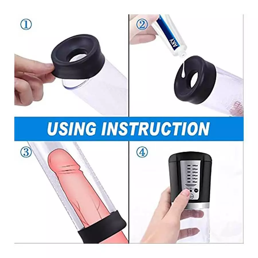 Penis Vacuum Pump with 6 Suction Intensities, Rechargeable Automatic High-Vacuum Penis Masturbator Enlargement Extend, Electric