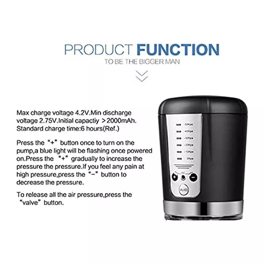 Penis Vacuum Pump with 6 Suction Intensities, Rechargeable Automatic High-Vacuum Penis Masturbator Enlargement Extend, Electric