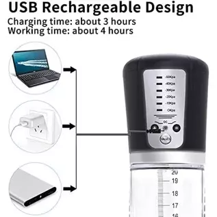 Penis Vacuum Pump with 6 Suction Intensities, Rechargeable Automatic High-Vacuum Penis Masturbator Enlargement Extend, Electric Penis Vacuum Pump with 6 Suction Intensities, Rechargeable Automatic High-Vacuum Penis Masturbator Enlargement Extend, Electric