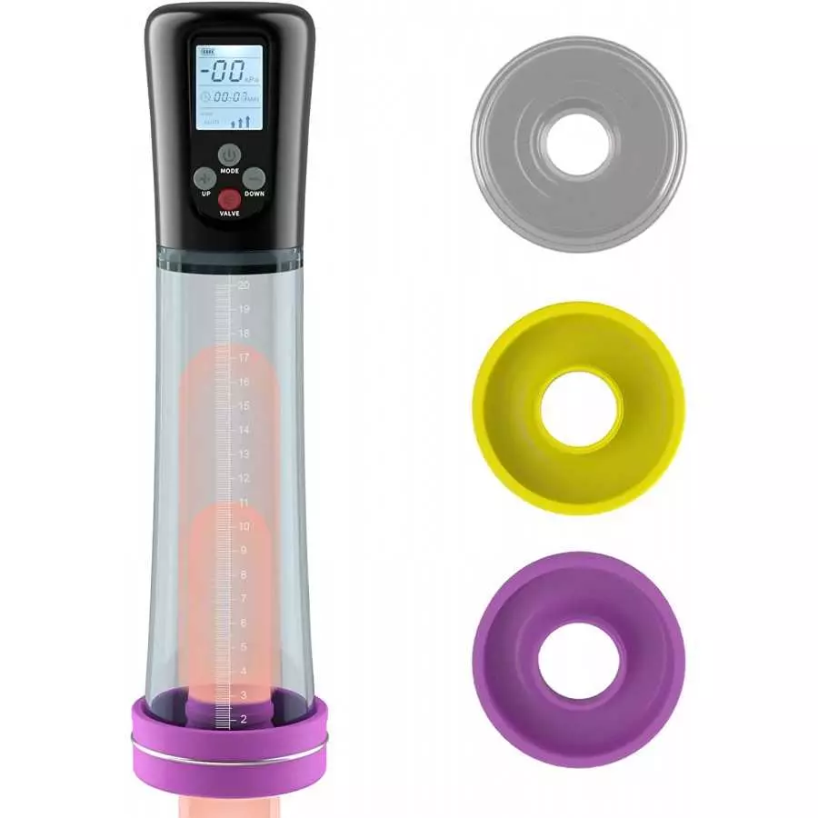 Electric Penis Pump Enlargers Vacuum with 4 Automatic Intensities Manual Mode for Any Intensities with 3 Different Size Sleeves Electric Penis Pump Enlargers Vacuum with 4 Automatic Intensities Manual Mode for Any Intensities with 3 Different Size Sleeves