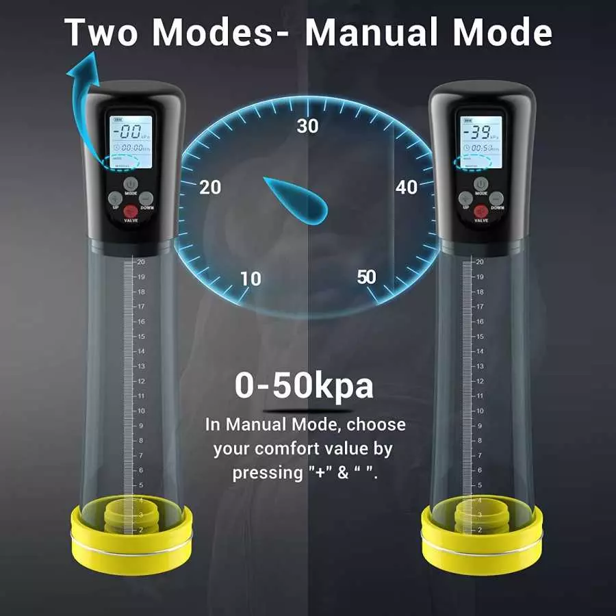 Electric Penis Pump Enlargers Vacuum with 4 Automatic Intensities Manual Mode for Any Intensities with 3 Different Size Sleeves