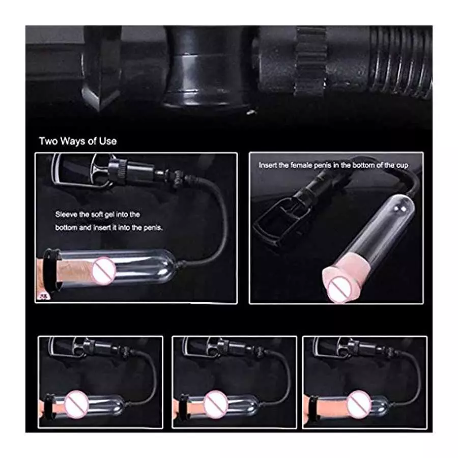 Vacuum Penis Pump, Manual Penis Enlarger for Male Erection & Enhancement, Sex Toys for Men,Penis Massage & Stimulation Device wi