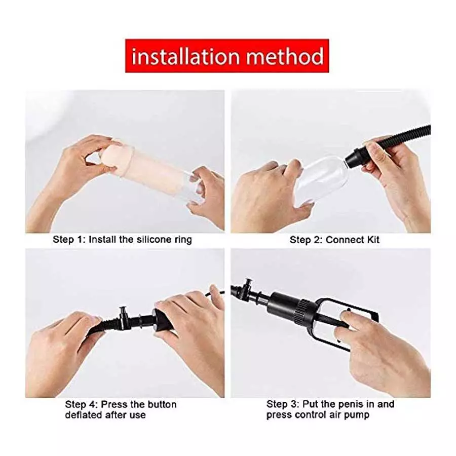 Vacuum Penis Pump, Manual Penis Enlarger for Male Erection & Enhancement, Sex Toys for Men,Penis Massage & Stimulation Device wi