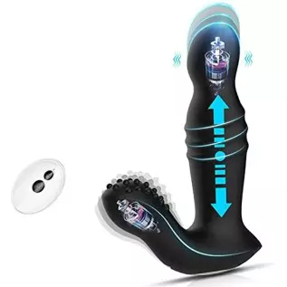 Sumeber Thrusting Prostate Massager Anal Vibrator with Remote Control, 10 Vibrating & 3 Thrusting Modes Prostate Stimulor Toys, 