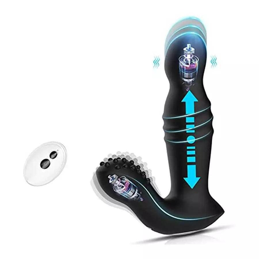 Sumeber Thrusting Prostate Massager Anal Vibrator with Remote Control, 10 Vibrating & 3 Thrusting Modes Prostate Stimulor Toys, Sumeber Thrusting Prostate Massager Anal Vibrator with Remote Control, 10 Vibrating & 3 Thrusting Modes Prostate Stimulor Toys,