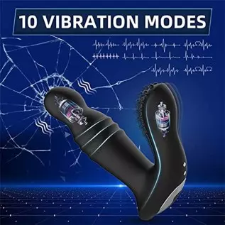 Sumeber Thrusting Prostate Massager Anal Vibrator with Remote Control, 10 Vibrating & 3 Thrusting Modes Prostate Stimulor Toys, Sumeber Thrusting Prostate Massager Anal Vibrator with Remote Control, 10 Vibrating & 3 Thrusting Modes Prostate Stimulor Toys,