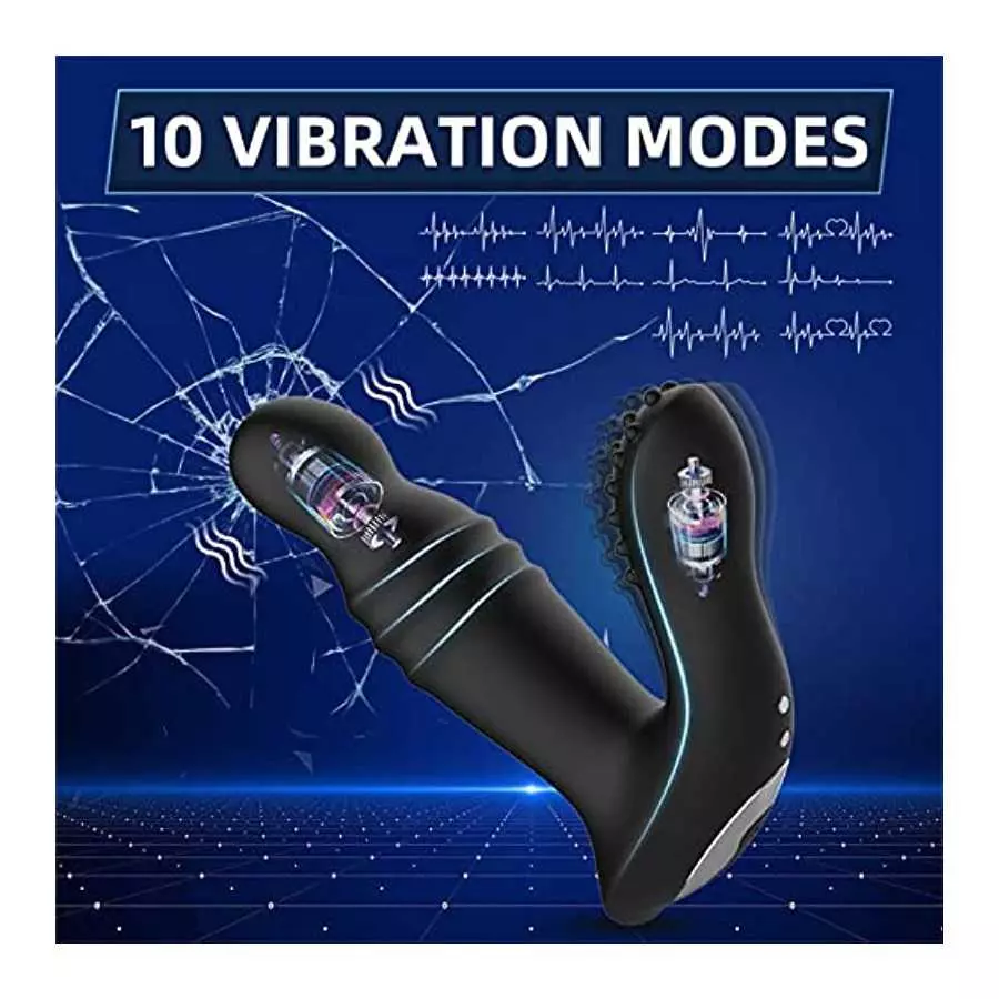 Sumeber Thrusting Prostate Massager Anal Vibrator with Remote Control, 10 Vibrating & 3 Thrusting Modes Prostate Stimulor Toys, 
