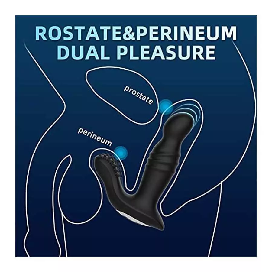 Sumeber Thrusting Prostate Massager Anal Vibrator with Remote Control, 10 Vibrating & 3 Thrusting Modes Prostate Stimulor Toys, 