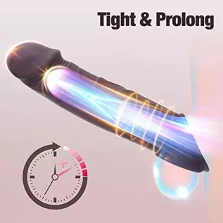 Penis Sleeve Vibrating Cock Sleeve, YonTuy Black Reliastic Penis Extension with Penis Ring, 5 Remote Control Vibration Modes Pen Penis Sleeve Vibrating Cock Sleeve, YonTuy Black Reliastic Penis Extension with Penis Ring, 5 Remote Control Vibration Modes Pen