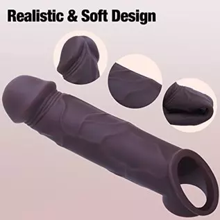 Penis Sleeve Vibrating Cock Sleeve, YonTuy Black Reliastic Penis Extension with Penis Ring, 5 Remote Control Vibration Modes Pen Penis Sleeve Vibrating Cock Sleeve, YonTuy Black Reliastic Penis Extension with Penis Ring, 5 Remote Control Vibration Modes Pen