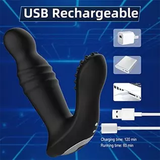 Sumeber Thrusting Prostate Massager Anal Vibrator with Remote Control, 10 Vibrating & 3 Thrusting Modes Prostate Stimulor Toys, Sumeber Thrusting Prostate Massager Anal Vibrator with Remote Control, 10 Vibrating & 3 Thrusting Modes Prostate Stimulor Toys,