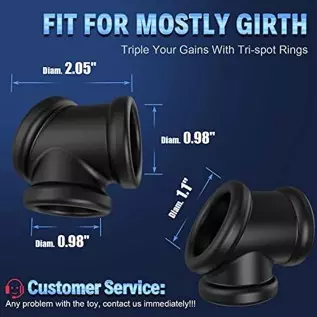 Conjoined Cock Ring - SEXY SLAVE, Divide Cock & Ball, Tri-Spot Silicone Penis Ring | Stretchy, Thick, Firm Erection | Adult Sex