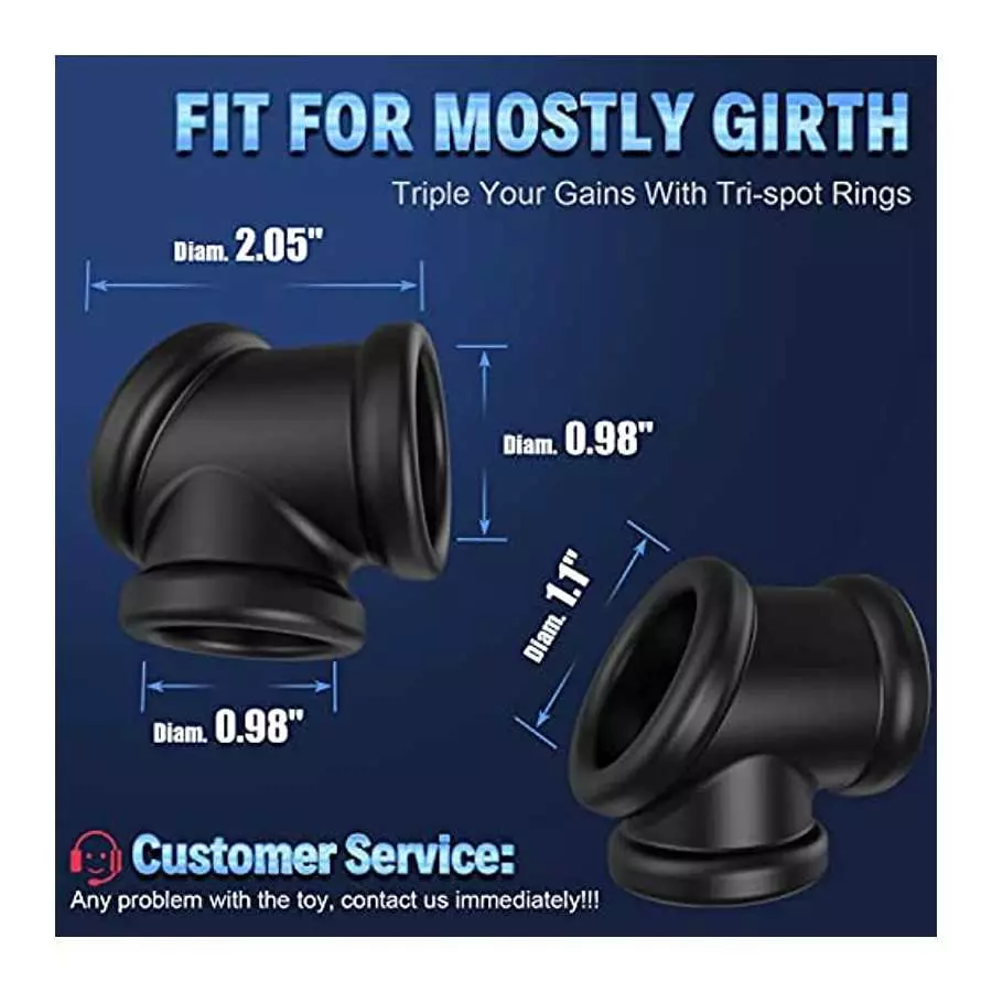 Conjoined Cock Ring - SEXY SLAVE, Divide Cock & Ball, Tri-Spot Silicone Penis Ring | Stretchy, Thick, Firm Erection | Adult Sex