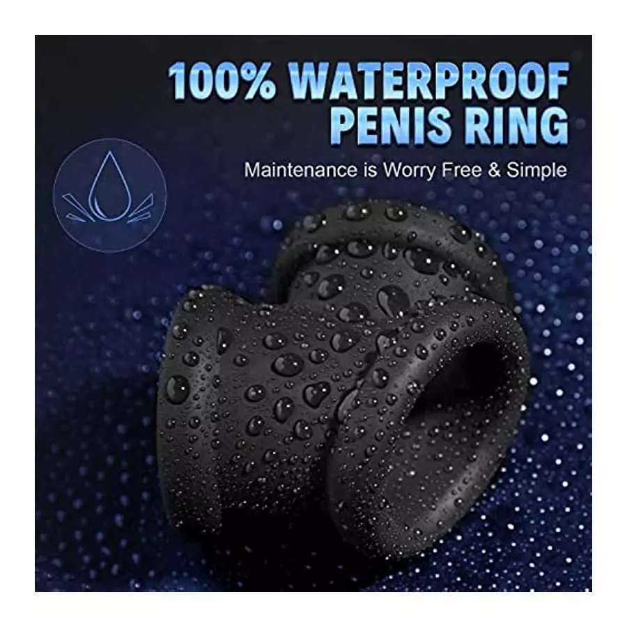 Conjoined Cock Ring - SEXY SLAVE, Divide Cock & Ball, Tri-Spot Silicone Penis Ring | Stretchy, Thick, Firm Erection | Adult Sex