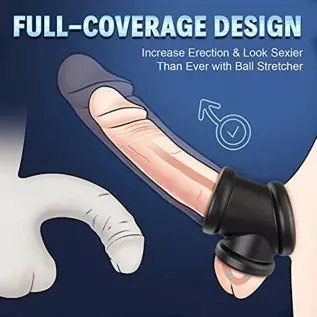 Conjoined Cock Ring - SEXY SLAVE, Divide Cock & Ball, Tri-Spot Silicone Penis Ring | Stretchy, Thick, Firm Erection | Adult Sex