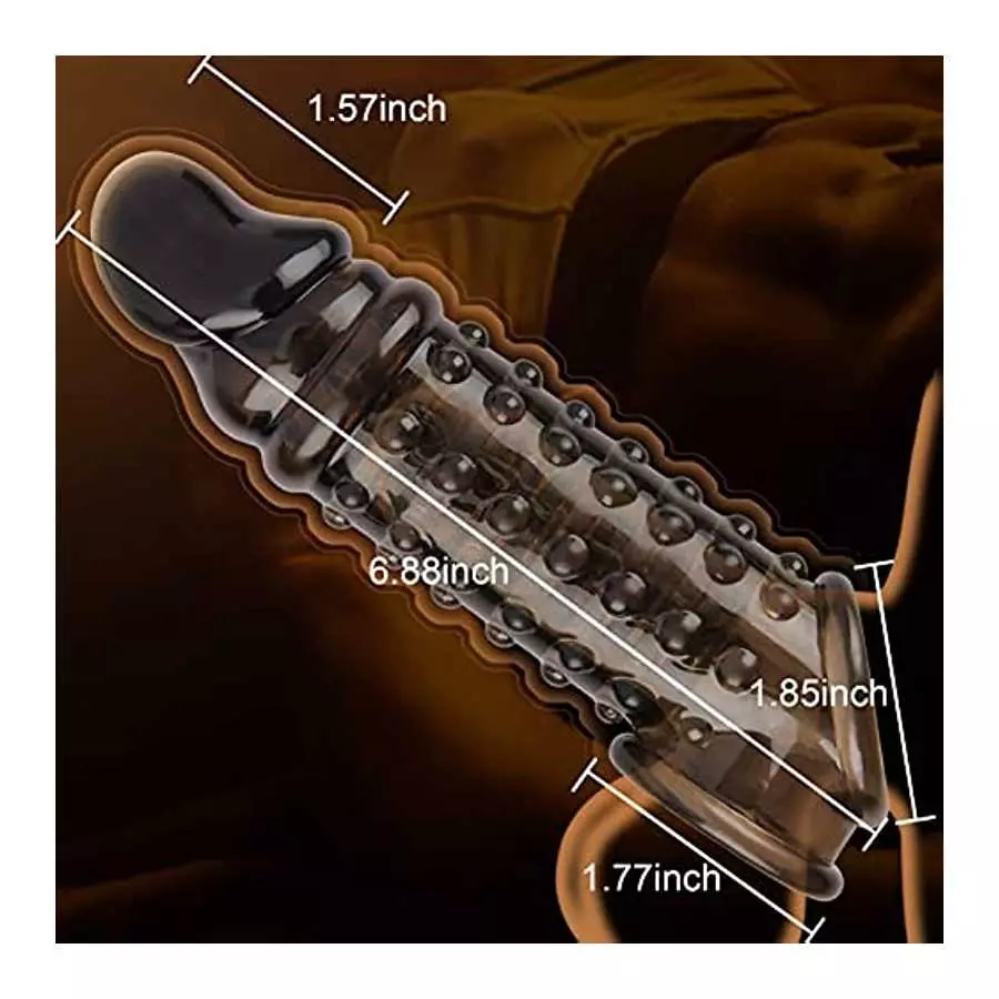 Reusable Penis Sleeve Extender Ultra-Soft Extension Black Sex Toy Cock Enlarger Condom Sheath Delay Ejaculation Toys Men Couple