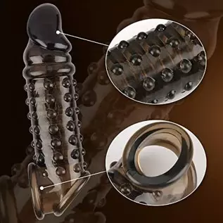 Reusable Penis Sleeve Extender Ultra-Soft Extension Black Sex Toy Cock Enlarger Condom Sheath Delay Ejaculation Toys Men Couple Reusable Penis Sleeve Extender Ultra-Soft Extension Black Sex Toy Cock Enlarger Condom Sheath Delay Ejaculation Toys Men Couple