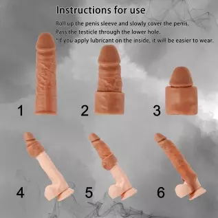 New KUMQUAT Soft Texture Sleeve Extender Sheath for Men Male Enhancement Extension Sleeve 1128 (Brown)