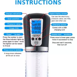 Intensity Enlargement Pump for Man 12 Inches Male Enhancement Growth Pump Pen~Pumps with Englargers Size for Men Help Men with D