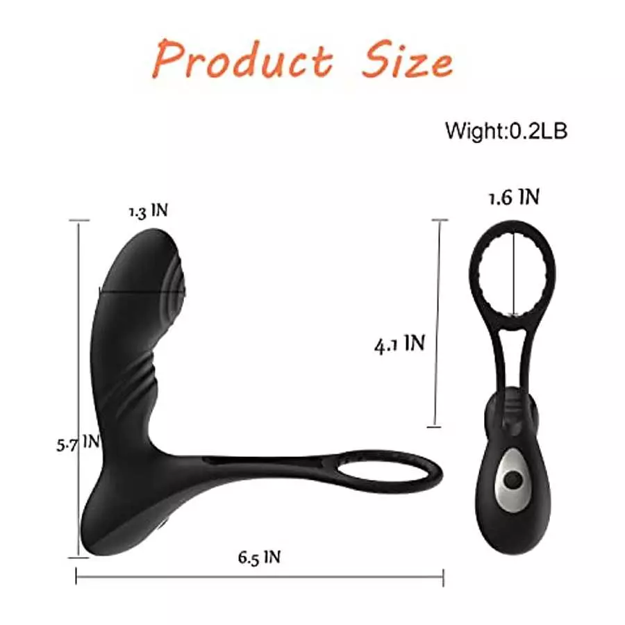Vibrating Prostate Massager with Heating Function and Cock Ring,10 Modes Anal Prostate Toys with Remote Control, Anal Vibrators 