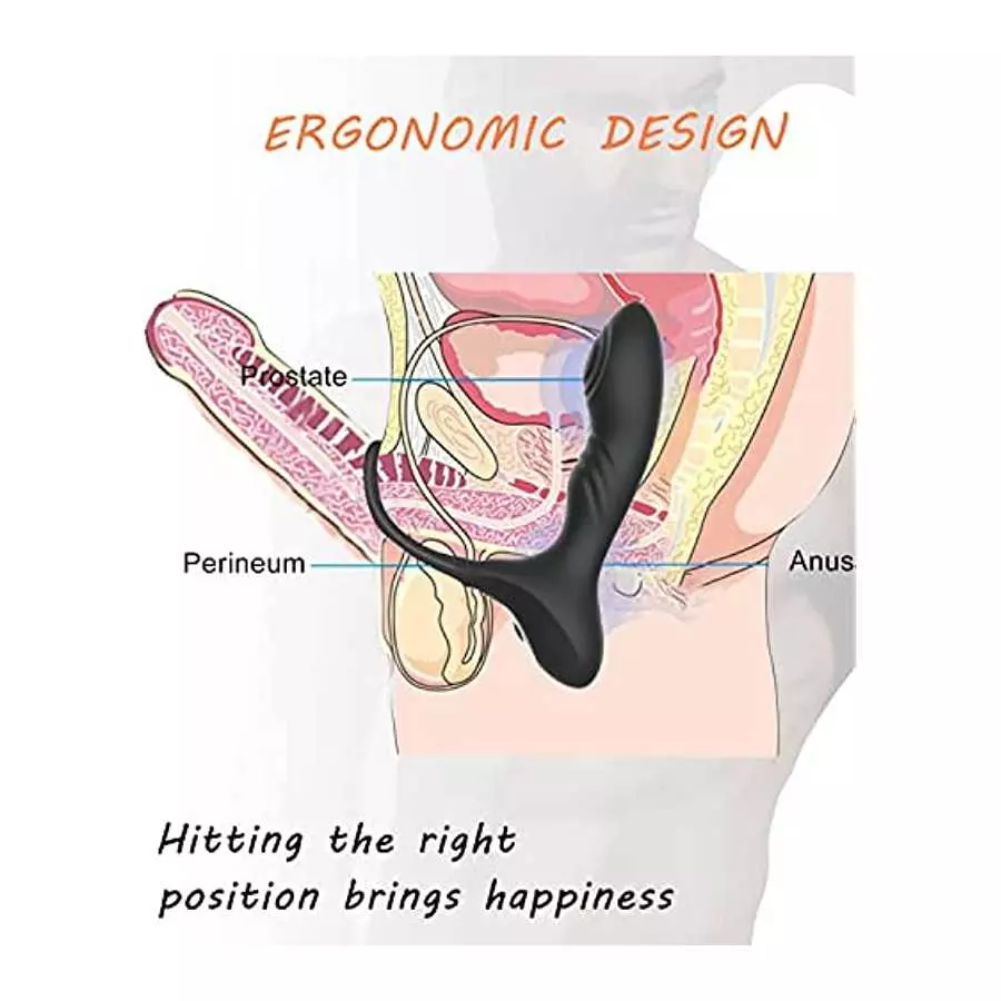 Vibrating Prostate Massager with Heating Function and Cock Ring,10 Modes Anal Prostate Toys with Remote Control, Anal Vibrators 