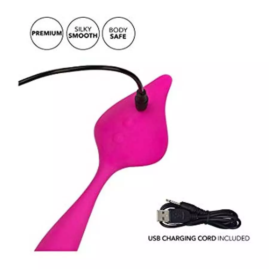 CalExotics Mini Marvels Marvelous Lover – Silicone Waterproof Compact Massager Vibrator – 10 Function Rechargeable Panty Teaser 