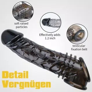 New Super Thick Clear Penis Sleeve,Dovelo Reusable Penis Sleeve Extender Realistic Textured Cock Extender Sheath for Men Cock Co