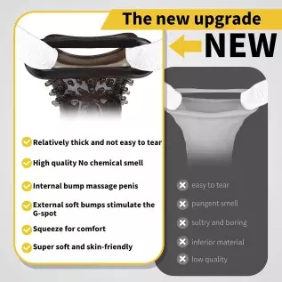 New Super Thick Clear Penis Sleeve,Dovelo Reusable Penis Sleeve Extender Realistic Textured Cock Extender Sheath for Men Cock Co