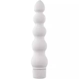 Doc Johnson White Nights - 7 inch Ribbed Multi-Speed Vibrator - ABS Plastic with Smooth Velvet Touch Finish - Great for Internal