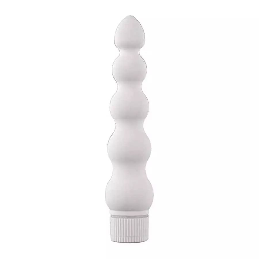 Doc Johnson White Nights - 7 inch Ribbed Multi-Speed Vibrator - ABS Plastic with Smooth Velvet Touch Finish - Great for Internal Doc Johnson White Nights - 7 inch Ribbed Multi-Speed Vibrator - ABS Plastic with Smooth Velvet Touch Finish - Great for Internal