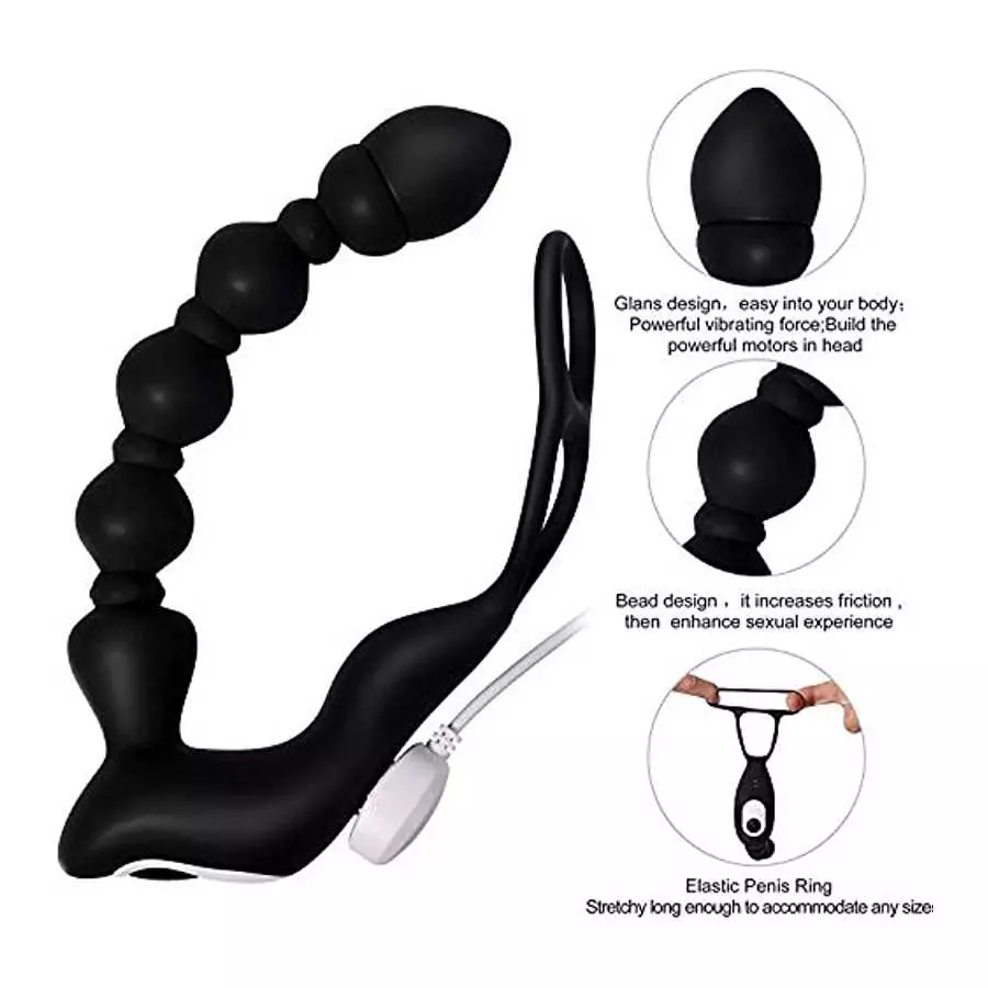 Prostate Massager Anal Plug, Anal Sex Toys Adult Anal Vibrator, Remote Control Control Dual Motor Anal Vibrator, Anal Training S