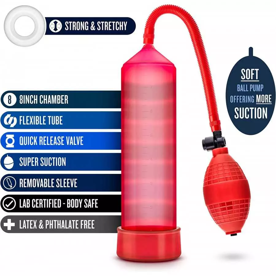 Blush Performance VX101 - Male Enhancement Pump - for Penis Enlargement, Stronger, Longer, Harder Erections - Sturdy Rubber Ball