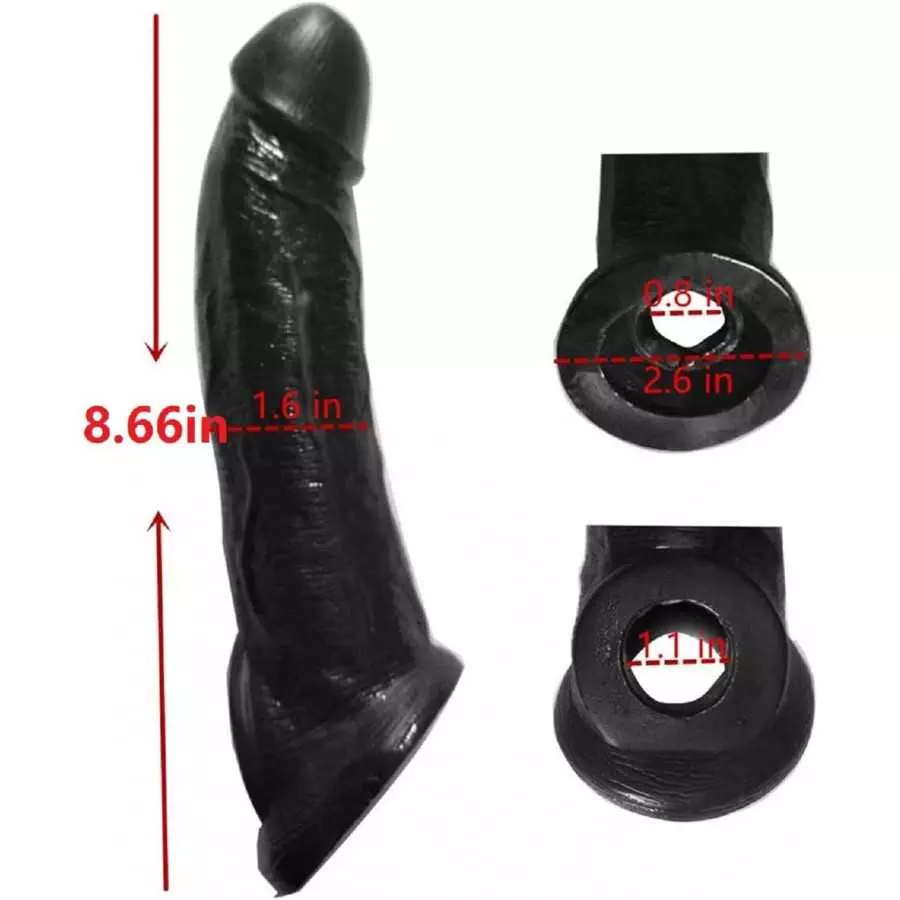 New Soft Big Realistic Sleeve Extender Sheath for Men Male Enhancement Extension Sleeve 0301 (Transparent-TK)