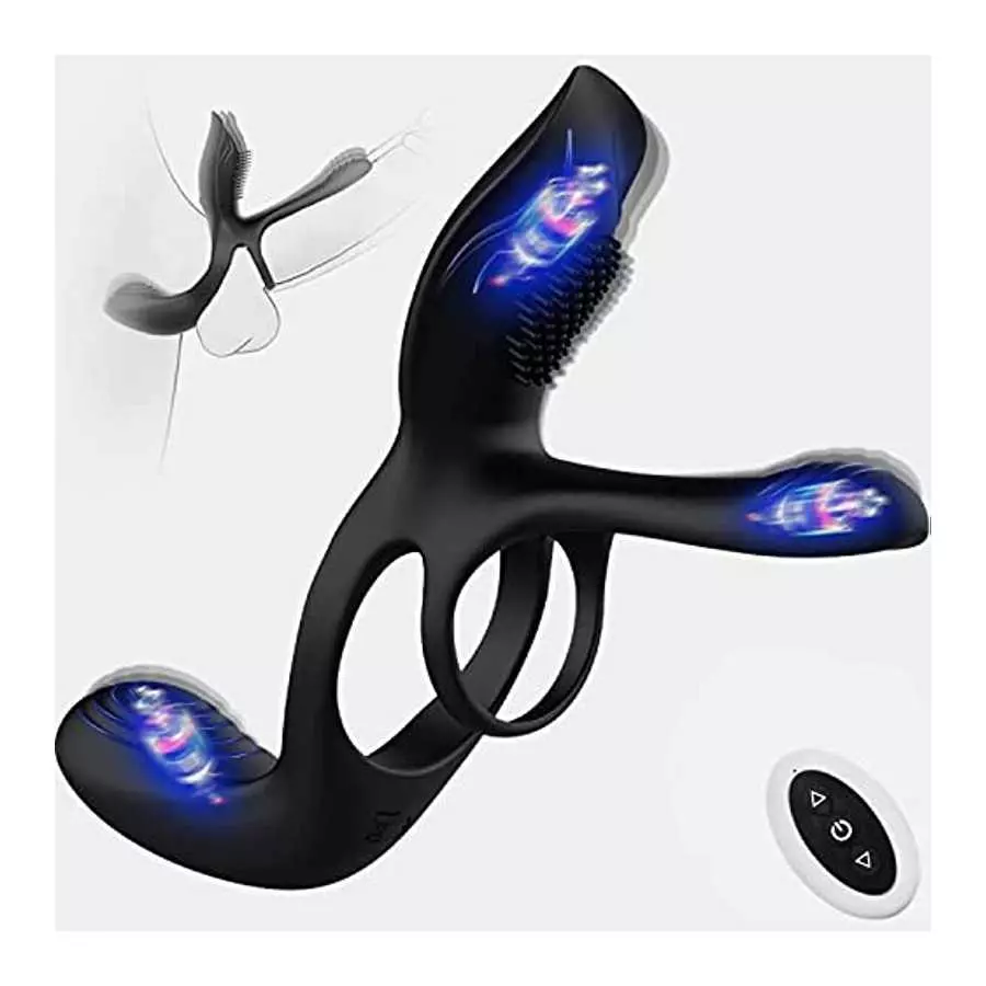 Vibrating Anal Plug with 7 Vibration Modes Prostate Massagers Sex Toys & 3 in 1 Vibrating Cock Ring with 10 Modes for Couples Cl