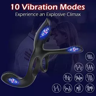 Vibrating Anal Plug with 7 Vibration Modes Prostate Massagers Sex Toys & 3 in 1 Vibrating Cock Ring with 10 Modes for Couples Cl Vibrating Anal Plug with 7 Vibration Modes Prostate Massagers Sex Toys & 3 in 1 Vibrating Cock Ring with 10 Modes for Couples Cl