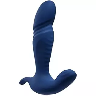 Gender X - True Blue - 10 Vibrating Speeds & Functions Rechargeable Silicone Thrusting Anal Vibrator - Blue