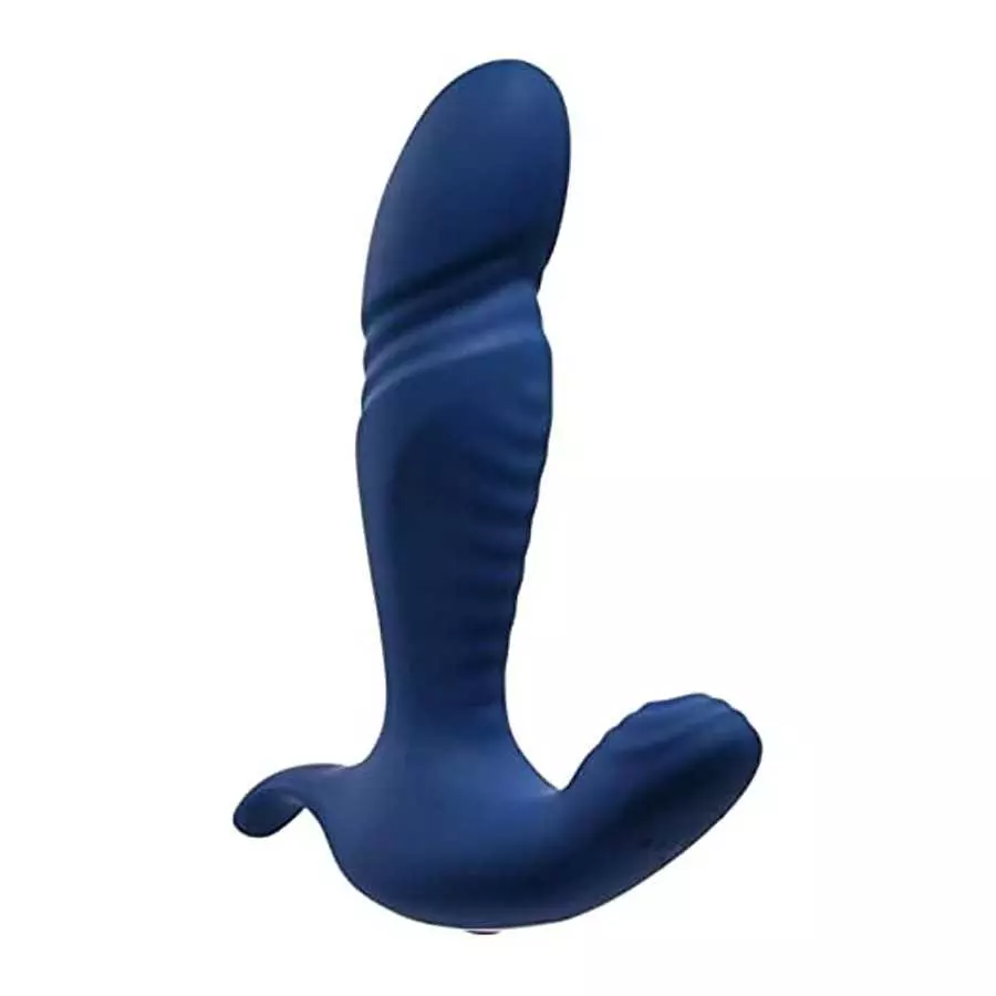 Gender X - True Blue - 10 Vibrating Speeds & Functions Rechargeable Silicone Thrusting Anal Vibrator - Blue