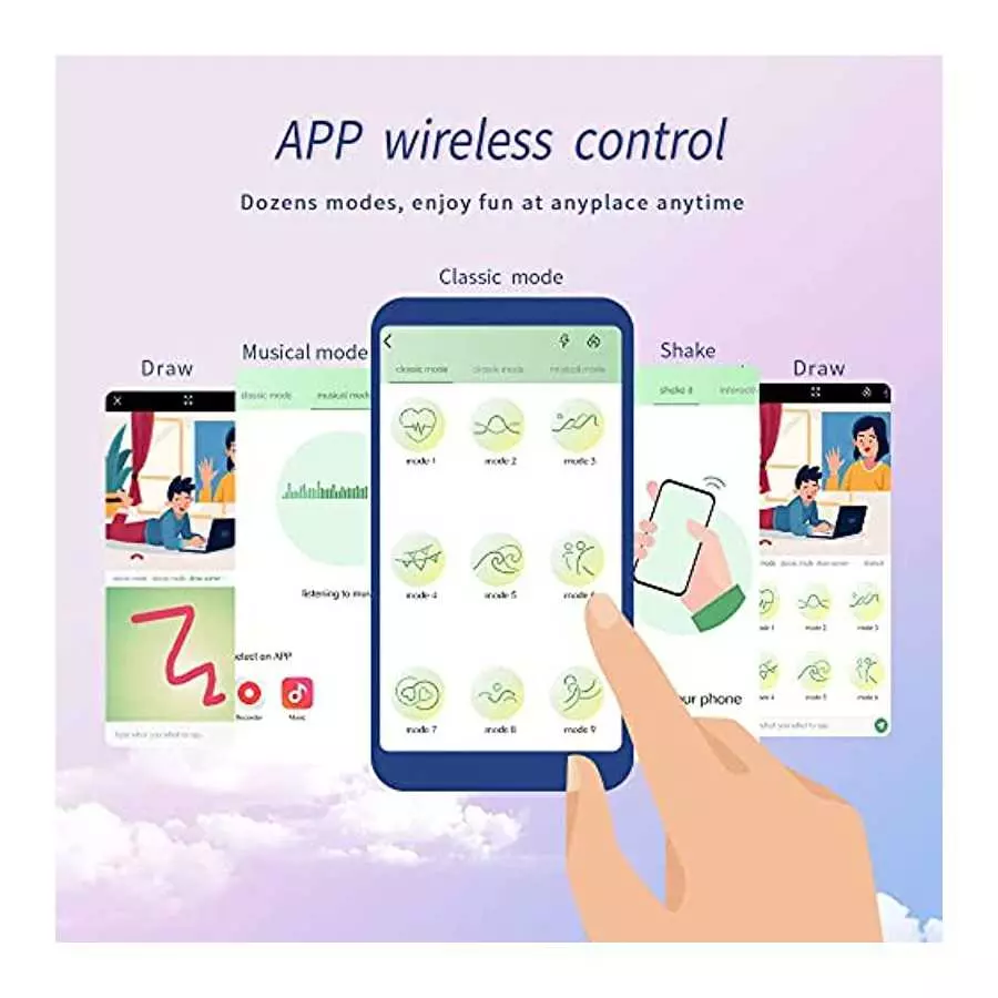 Uff Smart Wearable Panty Vibrator APP Control Clitoral Stimulator with 7 Vibrating 3 Pulsating - Thrusting Modes G Spot Stimulat