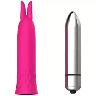 Lil' Lily Vibrator, Portable Pocket Sized Vibe with Rabbit Ears, 10 Vibration Modes for Optimal Pleasure, Discrete Adult Sex Toy