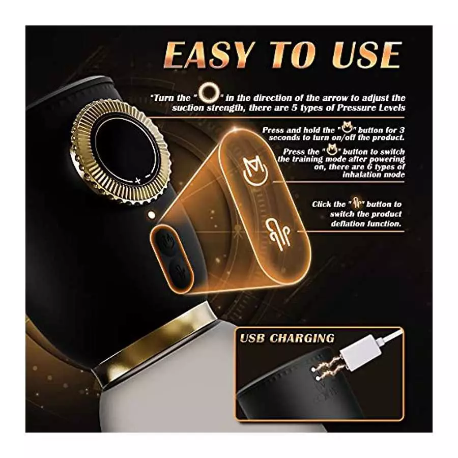 Electric Penis Vacuum Pump with 5 Suction Intensities, TIVINO 6 Training Modes Rechargeable Automatic High-Vacuum Penis Enlargem