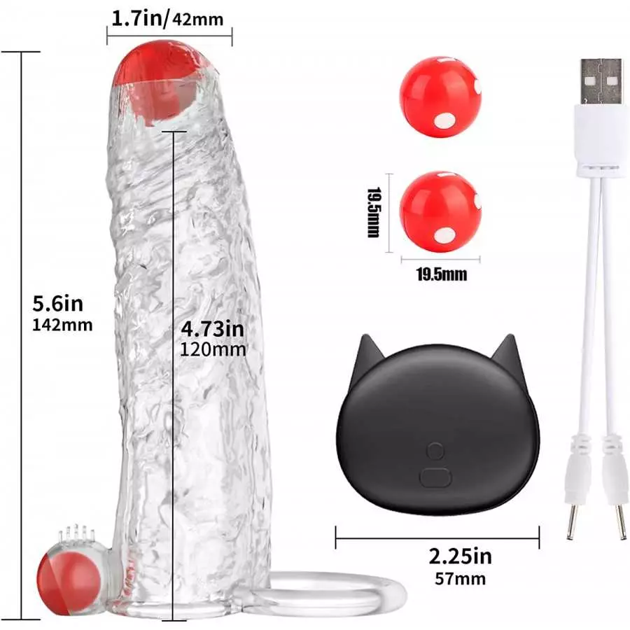 LIVE4COOL Penis Extender Sleeve Vibrator Penis Ring, 10 Vibration Modes Reusable Penis Sleeve Cock Ring Extender Ultra-Soft Peni