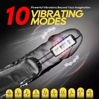 Soulow Penis Sleeve - 10 Modes Penis Sleeve with Cock Ring - Super Soft Remote Control Penis Enlarger for Couples Vibrating Dild Soulow Penis Sleeve - 10 Modes Penis Sleeve with Cock Ring - Super Soft Remote Control Penis Enlarger for Couples Vibrating Dild