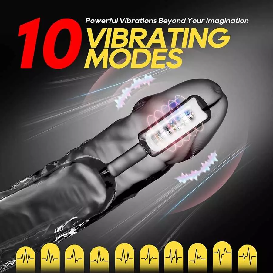 Soulow Penis Sleeve - 10 Modes Penis Sleeve with Cock Ring - Super Soft Remote Control Penis Enlarger for Couples Vibrating Dild