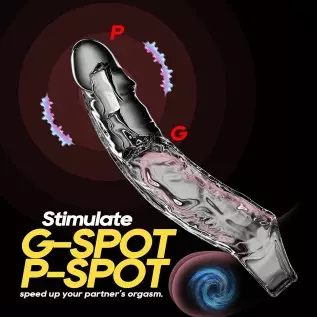 Soulow Penis Sleeve - 10 Modes Penis Sleeve with Cock Ring - Super Soft Remote Control Penis Enlarger for Couples Vibrating Dild Soulow Penis Sleeve - 10 Modes Penis Sleeve with Cock Ring - Super Soft Remote Control Penis Enlarger for Couples Vibrating Dild