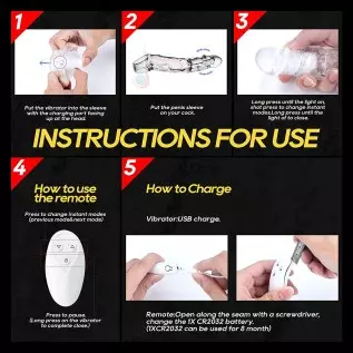 Soulow Penis Sleeve - 10 Modes Penis Sleeve with Cock Ring - Super Soft Remote Control Penis Enlarger for Couples Vibrating Dild Soulow Penis Sleeve - 10 Modes Penis Sleeve with Cock Ring - Super Soft Remote Control Penis Enlarger for Couples Vibrating Dild