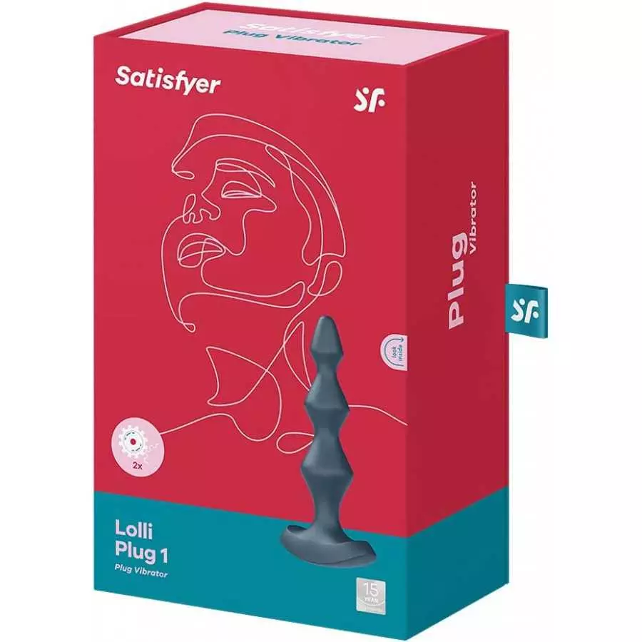 Satisfyer Lolli-Plug 1 Anal Vibrator - Vibrating Anal Plug, Diamond Shaped Beads with Increasing Diameter and Wide Base - Suitab