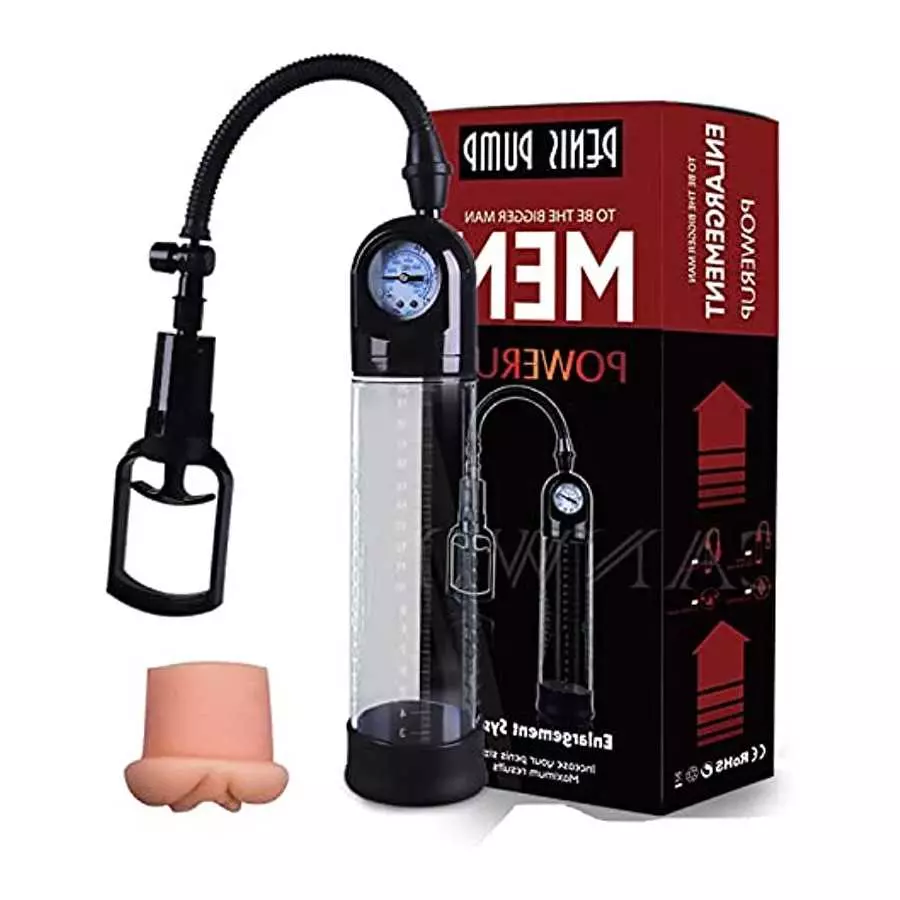 GMGJQR Pressure Display Male Massage Penis Enlargement Pumps Cock Extender Device Vacuum Dick Pump Sex Toys for Men Penis Pump D